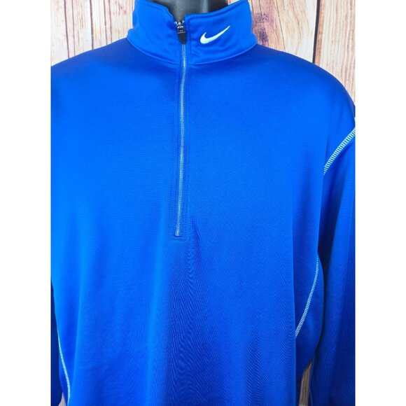 Nike Golf Therma-Fit Blue Quarter Zip Pullover Jacket Medium - Picture 3 of 7